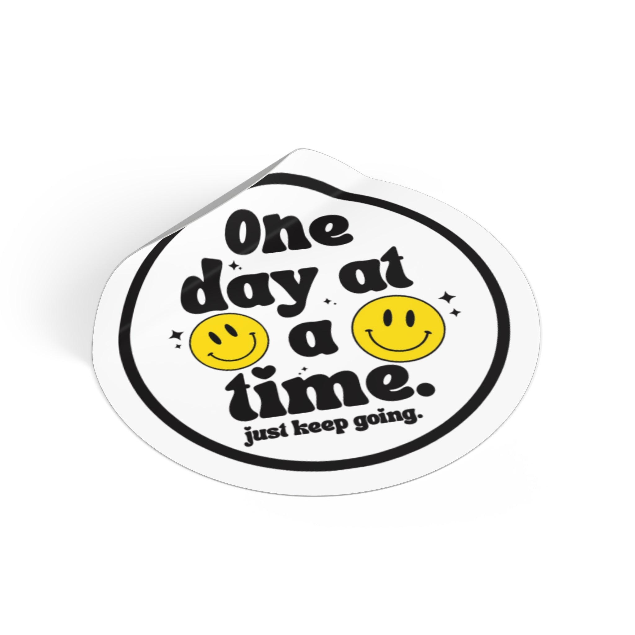 one day at a time smile sticker