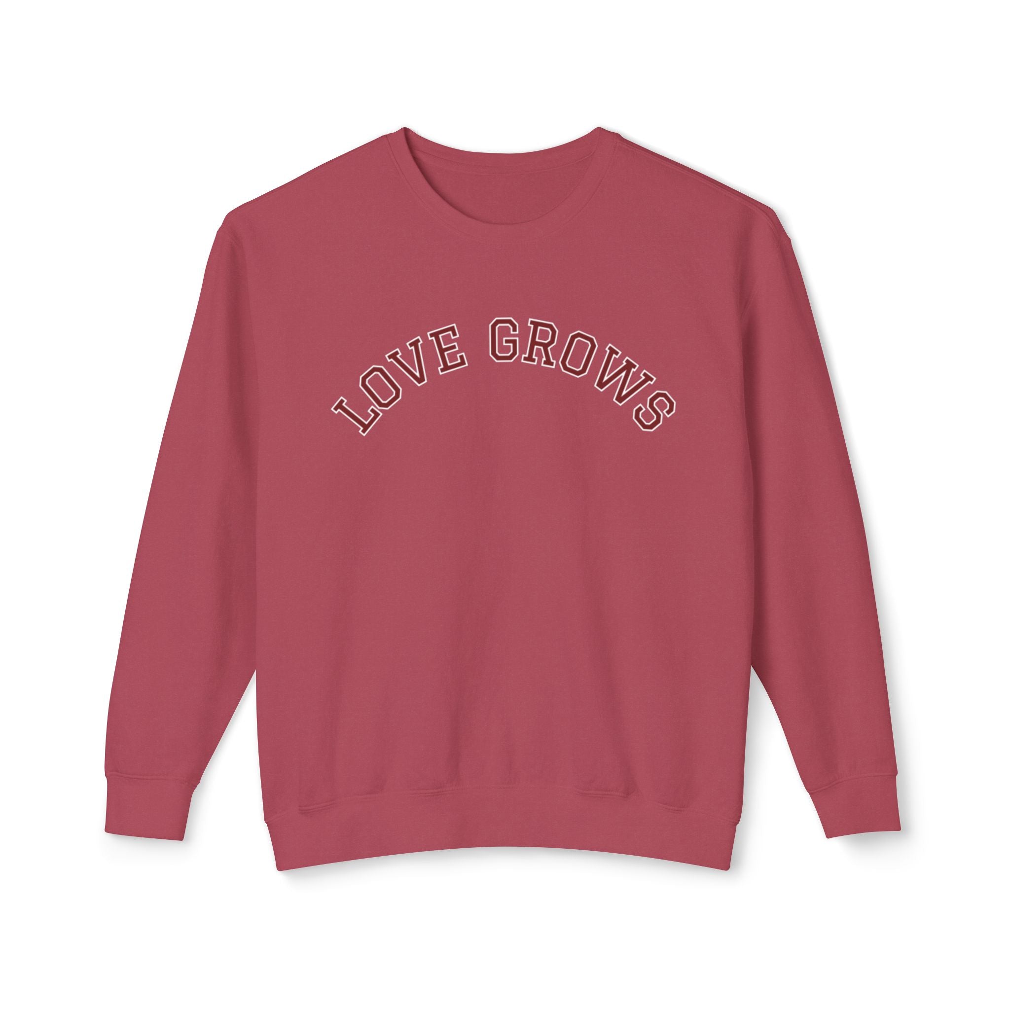 lovegrows maroon crewneck