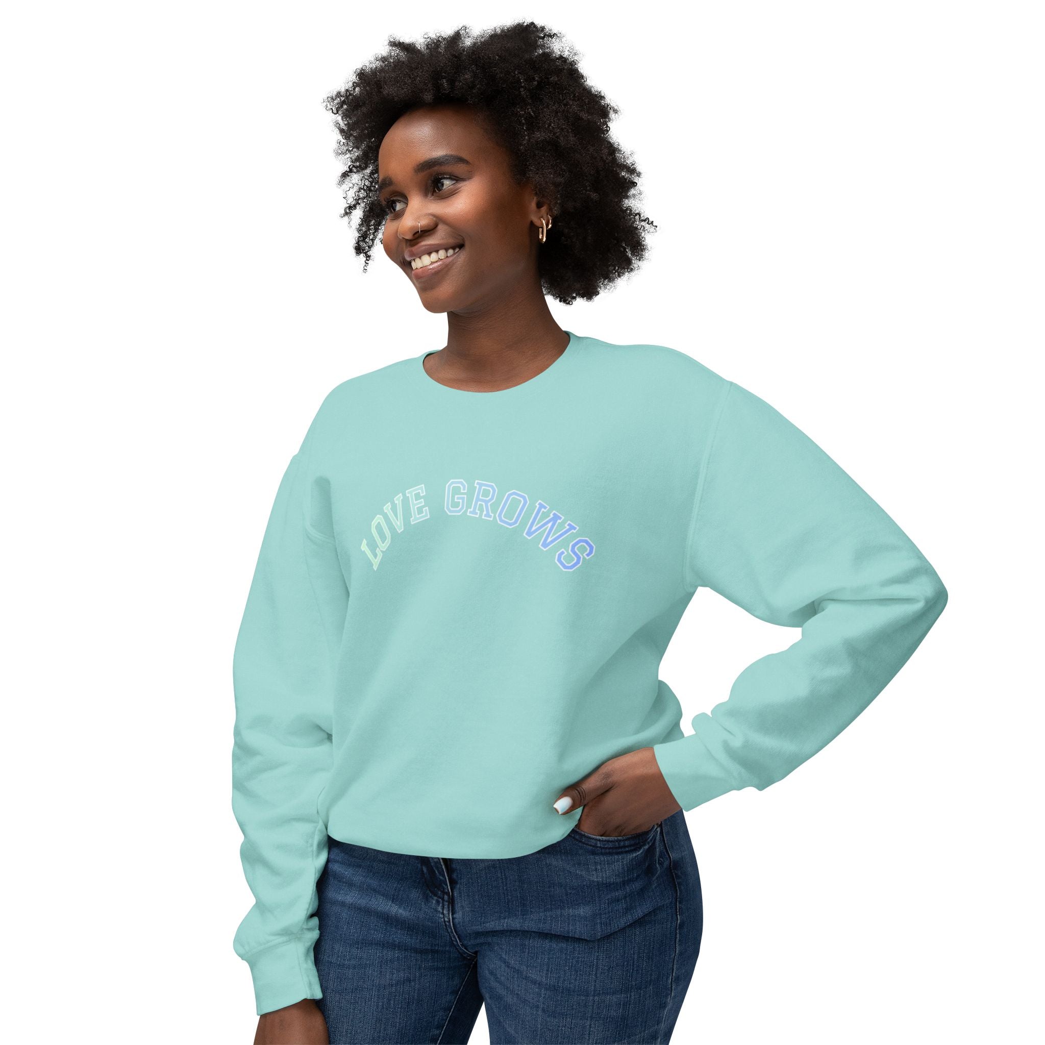 lovegrows mint crewneck