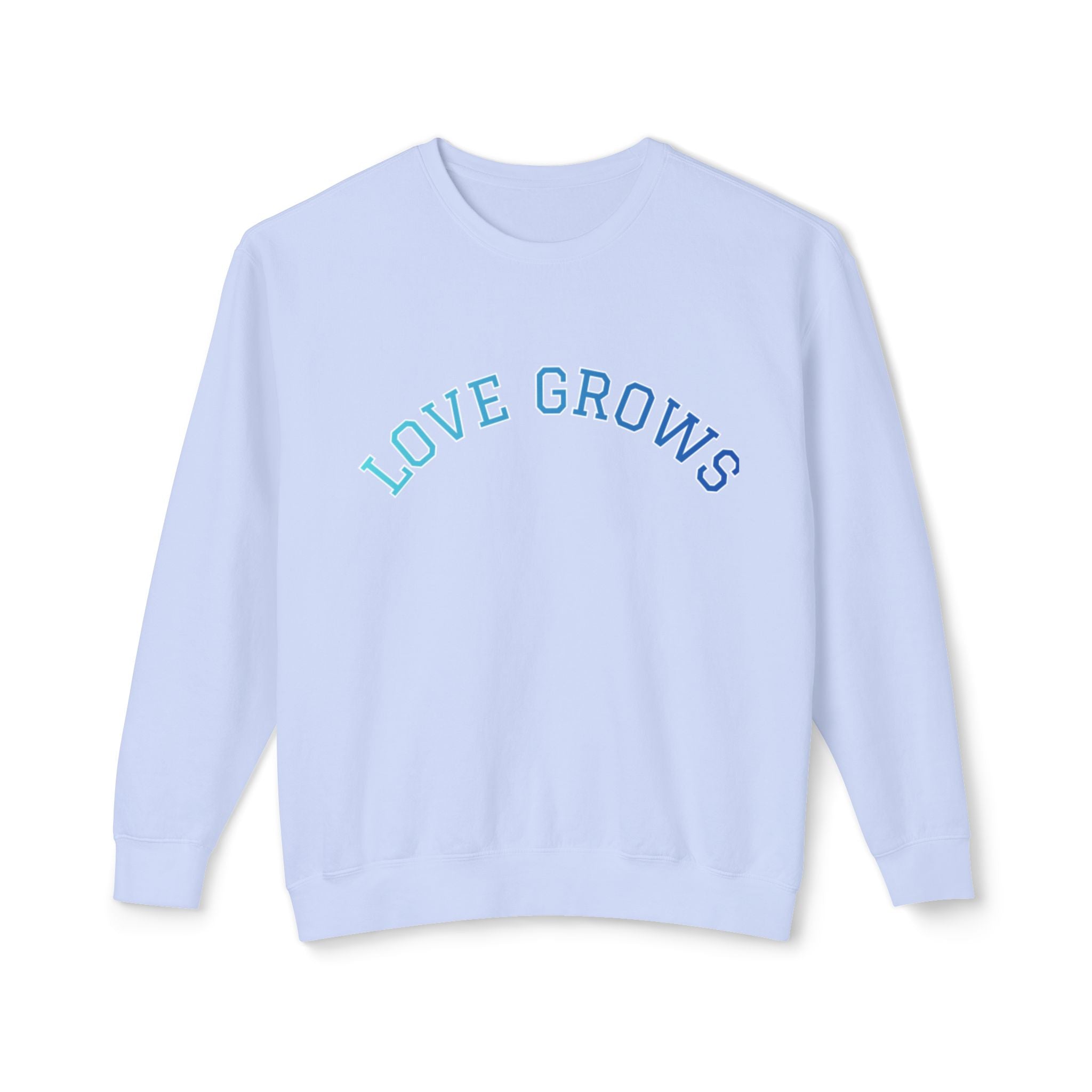 lovegrows sky blue crewneck